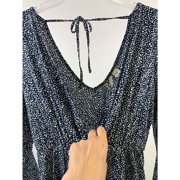 Roxy NWT Navy White Polka Dot Mini Dress Size XS - Picture 3 of 8